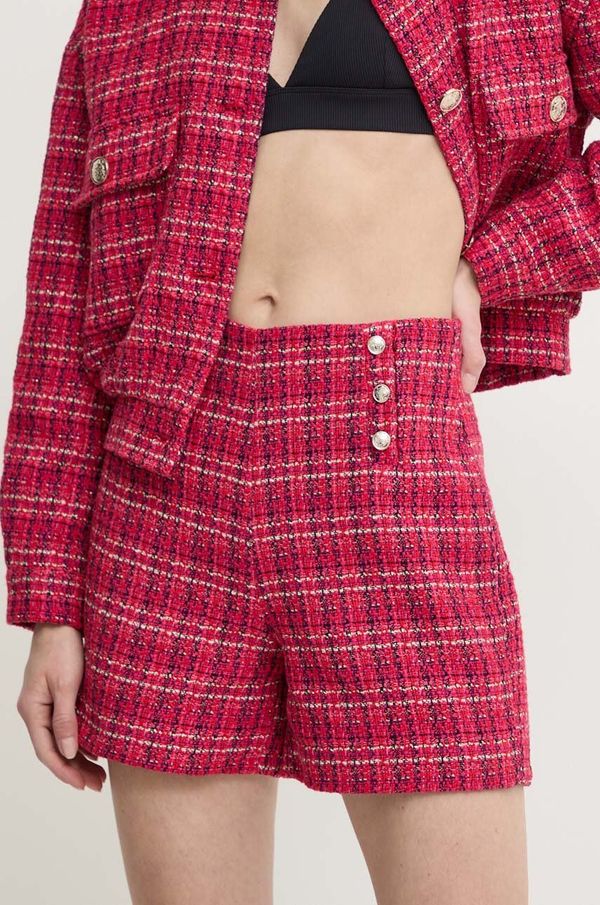 Morgan Kratke hlače Morgan SHESI.F za žene, boja: crvena, s uzorkom, visoki struk, SHESI.F