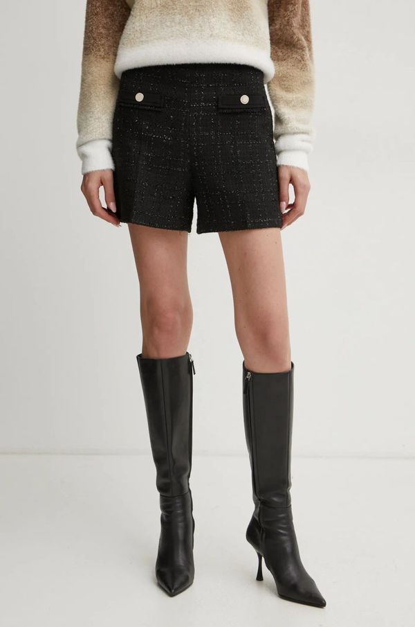 Morgan Kratke hlače Morgan SHICK za žene, boja: crna, s uzorkom, visoki struk, SHICK