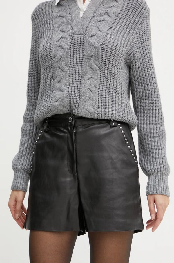 Morgan Kratke hlače Morgan SHILY za žene, boja: crna, bez uzorka, visoki struk, SHILY