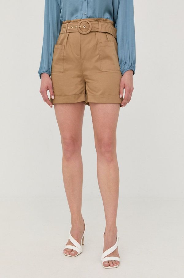 Morgan Kratke hlače Morgan za žene, boja: bež, glatki materijal, visoki struk