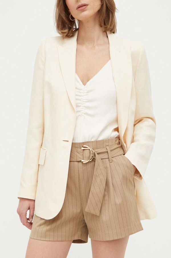 Morgan Kratke hlače Morgan za žene, boja: bež, s uzorkom, visoki struk