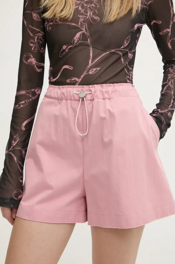 Moschino Jeans Kratke hlače Moschino Jeans za žene, boja: ružičasta, bez uzorka, visoki struk, 0304 3224