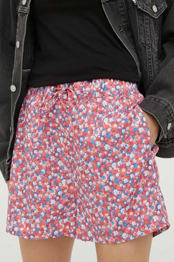 Mustang Kratke hlače Mustang za žene, boja: crvena, s uzorkom, visoki struk