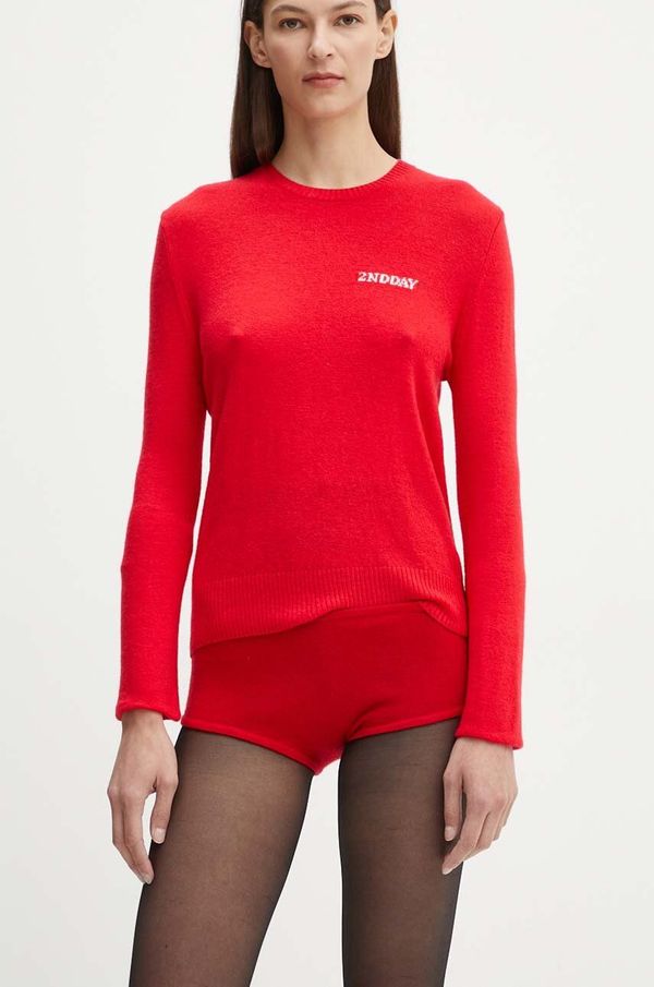 Herskind Kratke hlače od kašmira Herskind Panties boja: crvena, bez uzorka, srednje visoki struk, 5240969