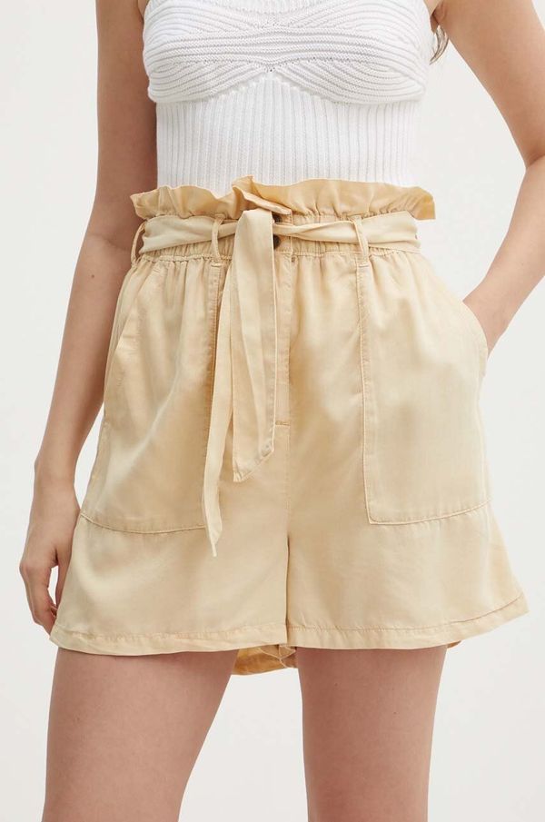 Pepe Jeans Kratke hlače Pepe Jeans ESTRELLA za žene, boja: bež, bez uzorka, visoki struk, PL801102