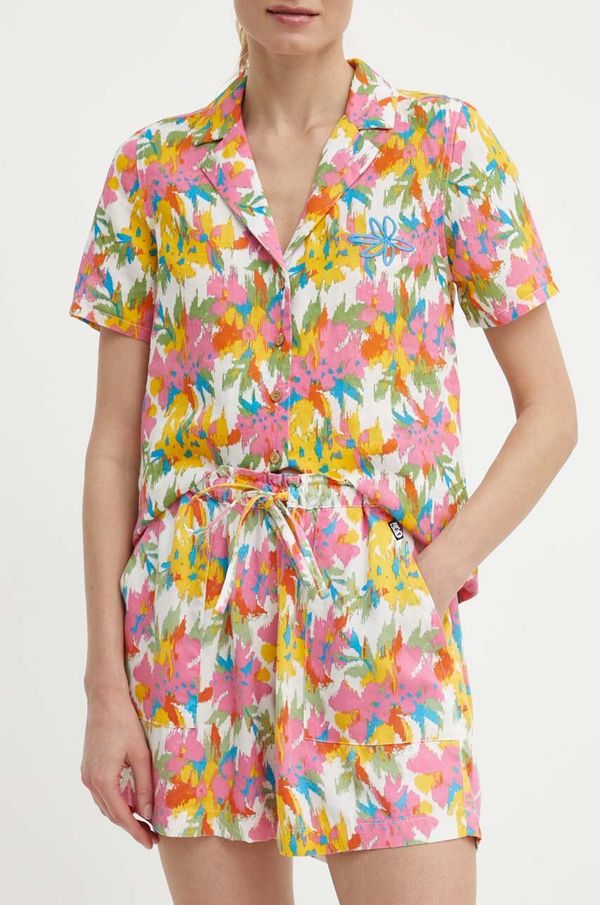 Picture Kratke hlače Picture Milou za žene, boja: ružičasta, s uzorkom, visoki struk, WSH051