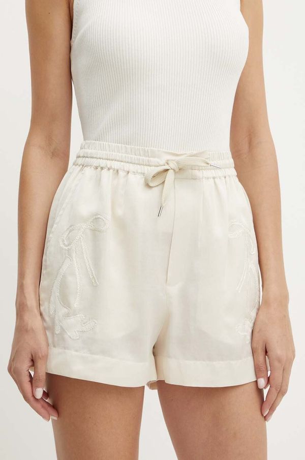 Pinko Kratke hlače Pinko za žene, boja: bež, s aplikacijom, visoki struk, 103743 A1XM