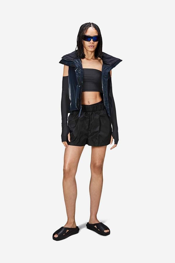 Rains Kratke hlače Rains 18950 Shorts W Wide boja: crna, glatki materijal, 18950-BLACK.