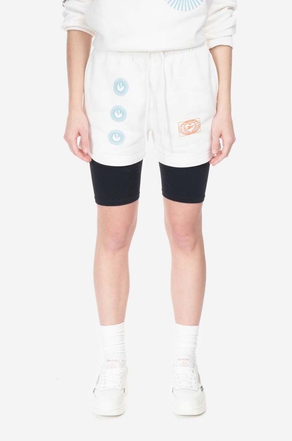 Reebok Classic Kratke hlače Reebok Classic Classic GV Short za žene, boja: bež, s tiskom, srednje visoki struk, HT6119-cream