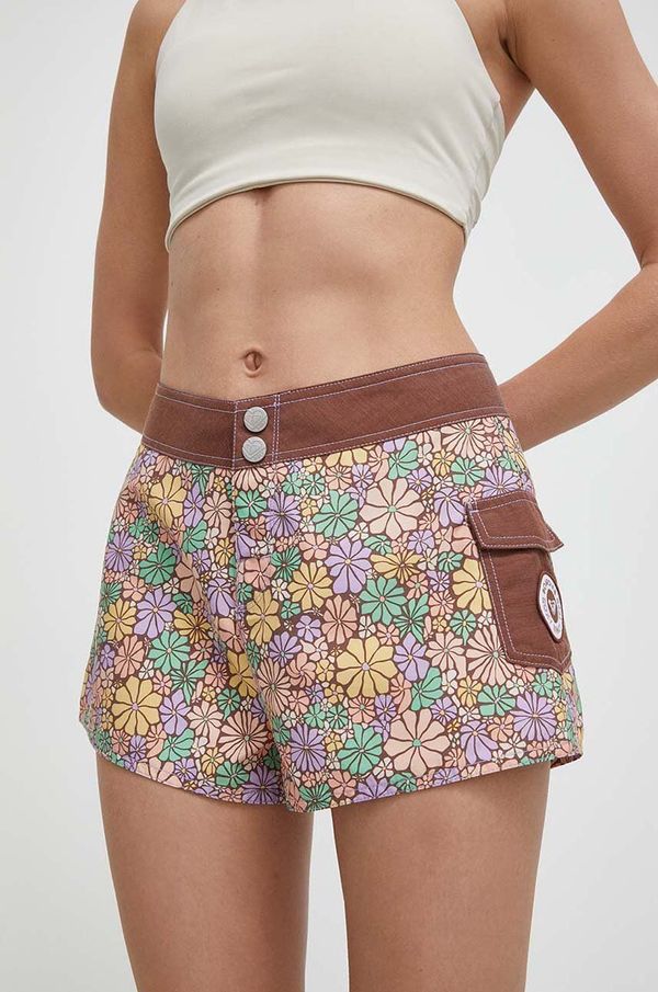 Roxy Kratke hlače Roxy New Fashion za žene, s uzorkom, srednje visoki struk