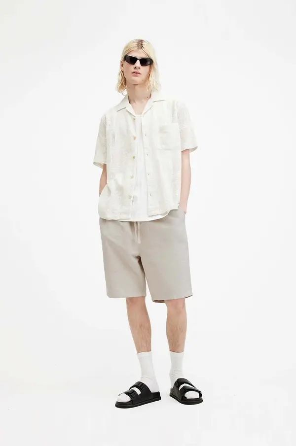 AllSaints Kratke hlače s dodatkom lana AllSaints HANBURY