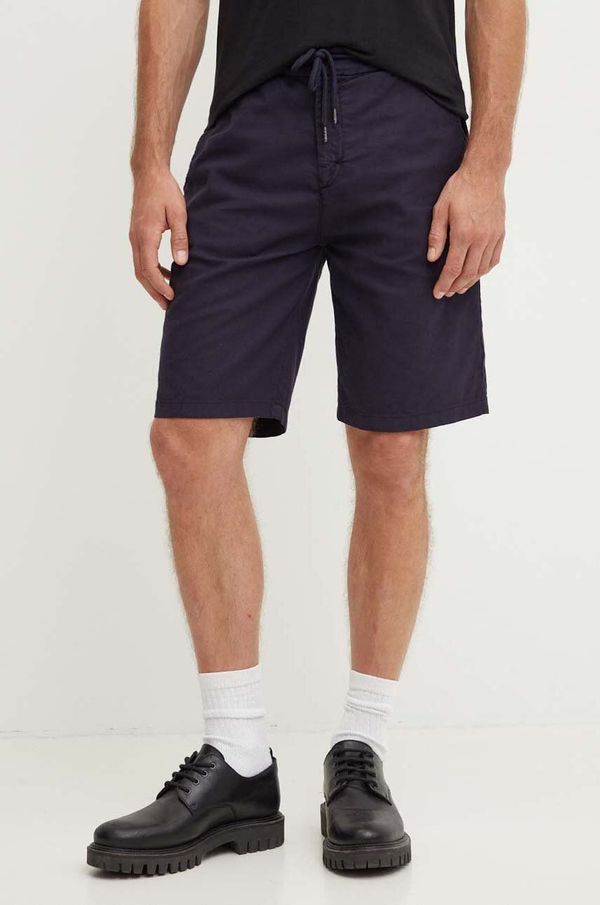 Guess Kratke hlače s dodatkom lana Guess boja: tamno plava, M4GD02 WFBXA