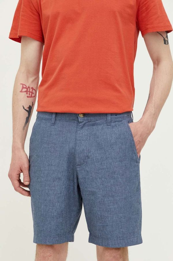 Hollister Co. Kratke hlače s dodatkom lana Hollister Co. boja: tamno plava