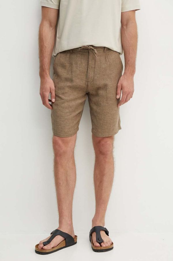 Lindbergh Kratke hlače s dodatkom lana Lindbergh boja: smeđa, 30-505020