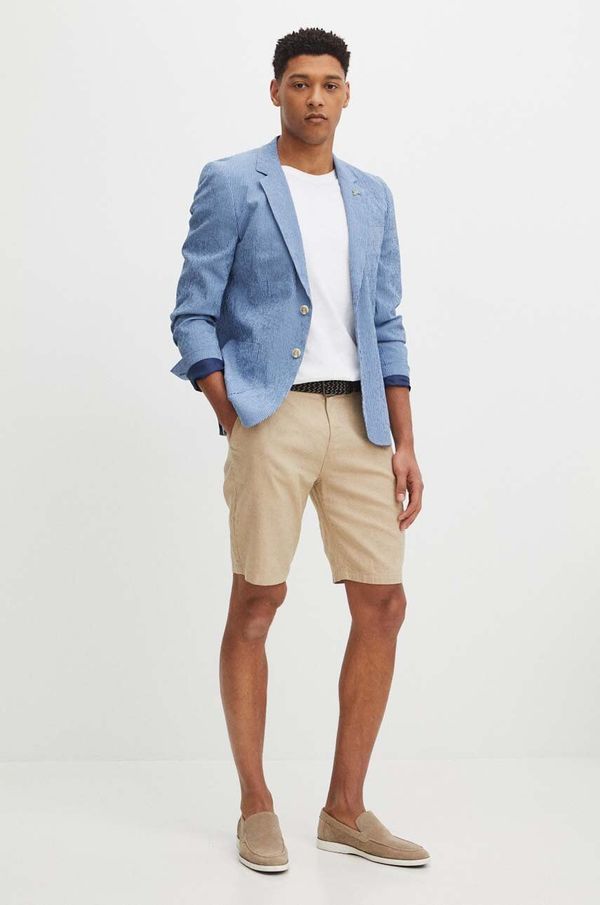 Medicine Kratke hlače s dodatkom lana Medicine za muškarce, boja: bež, melanž