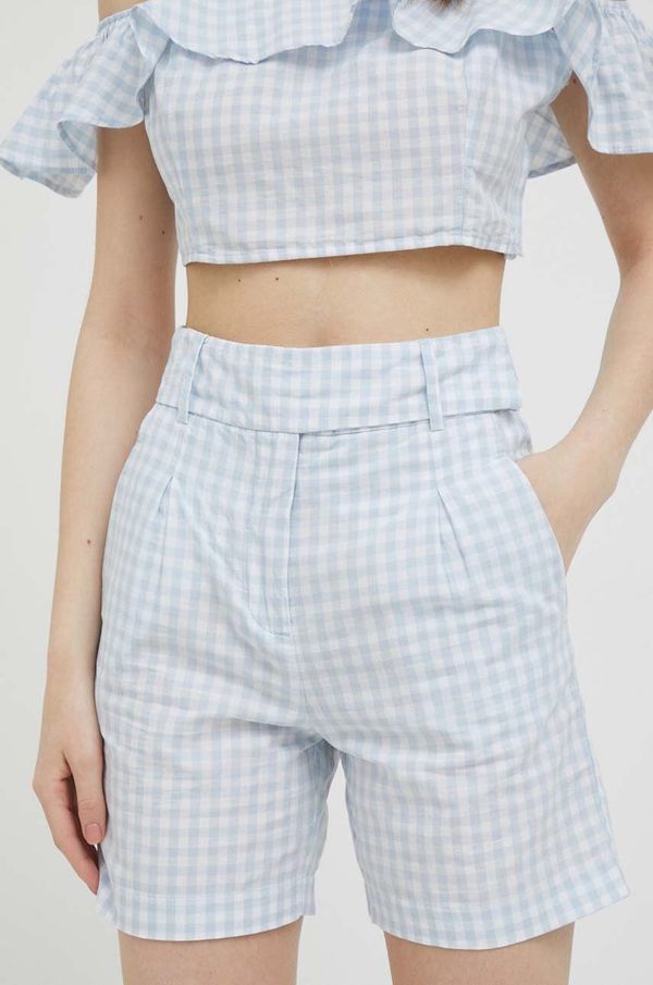 United Colors of Benetton Kratke hlače s dodatkom lana United Colors of Benetton s uzorkom, visoki struk