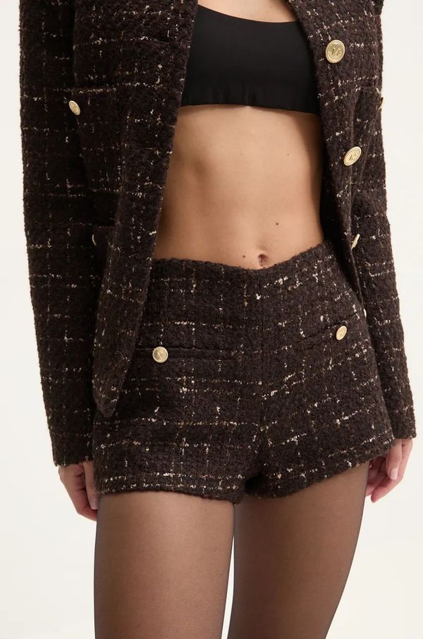 Miss Sixty Kratke hlače s dodatkom vune Miss Sixty 0 boja: smeđa, s uzorkom, visoki struk, 6L4PJ1220000