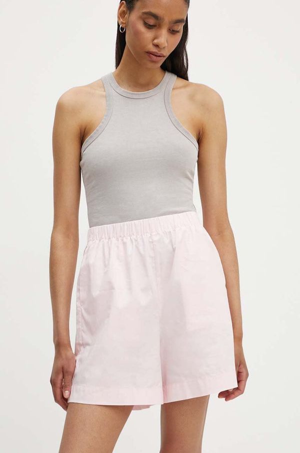 Samsoe Samsoe Kratke hlače Samsoe Samsoe SALOVA za žene, boja: ružičasta, s uzorkom, visoki struk, F24200111