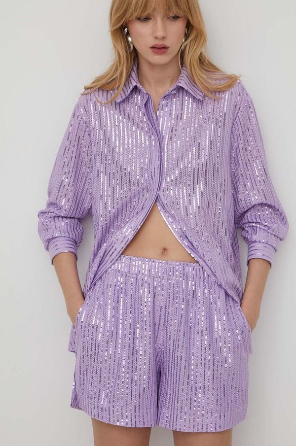 Stine Goya Kratke hlače Stine Goya za žene, boja: ljubičasta, bez uzorka, visoki struk