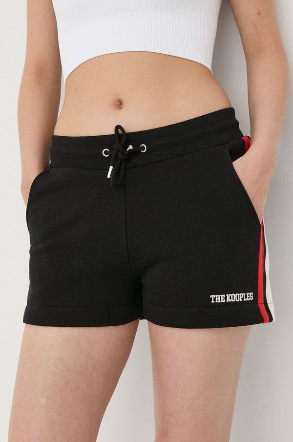 The Kooples Kratke hlače The Kooples za žene, boja: crna, glatki materijal, visoki struk