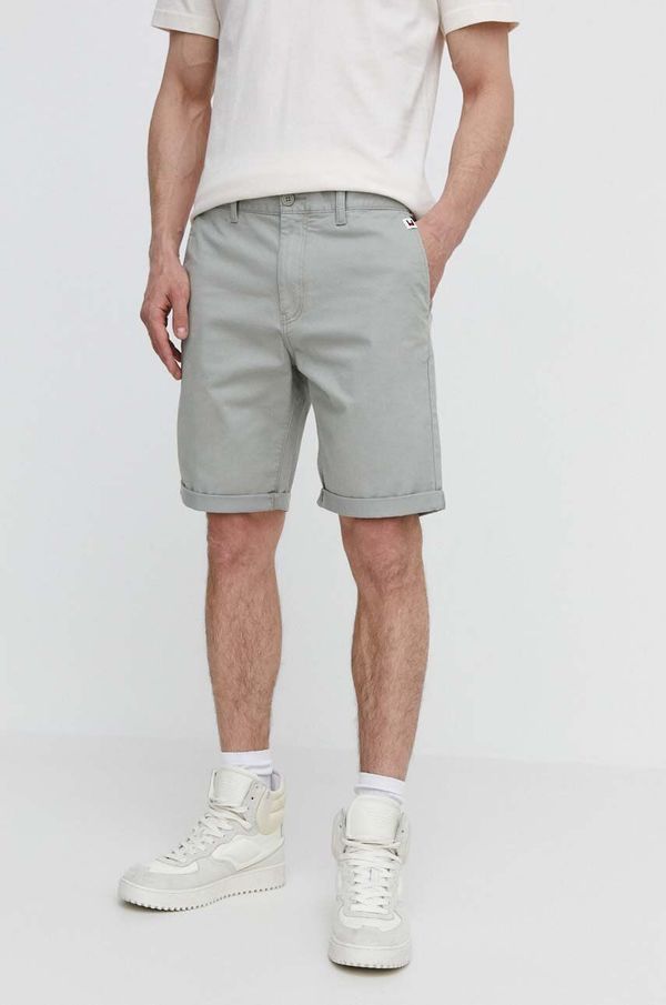 Tommy Jeans Kratke hlače Tommy Jeans za muškarce, boja: siva, DM0DM18812