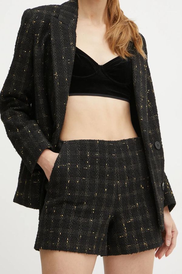 Twinset Kratke hlače Twinset za žene, boja: crna, s uzorkom, visoki struk, 242TT2152
