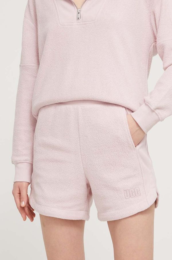 Ugg Kratke hlače UGG za žene, boja: ružičasta, bez uzorka, visoki struk, 1152769