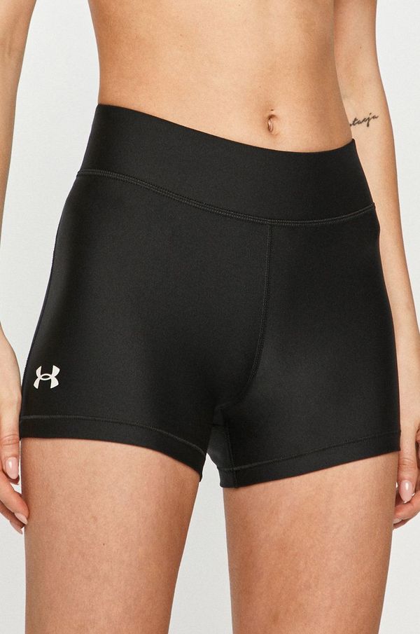 Under Armour Kratke hlače Under Armour za žene, boja: crna, glatki materijal, visoki struk