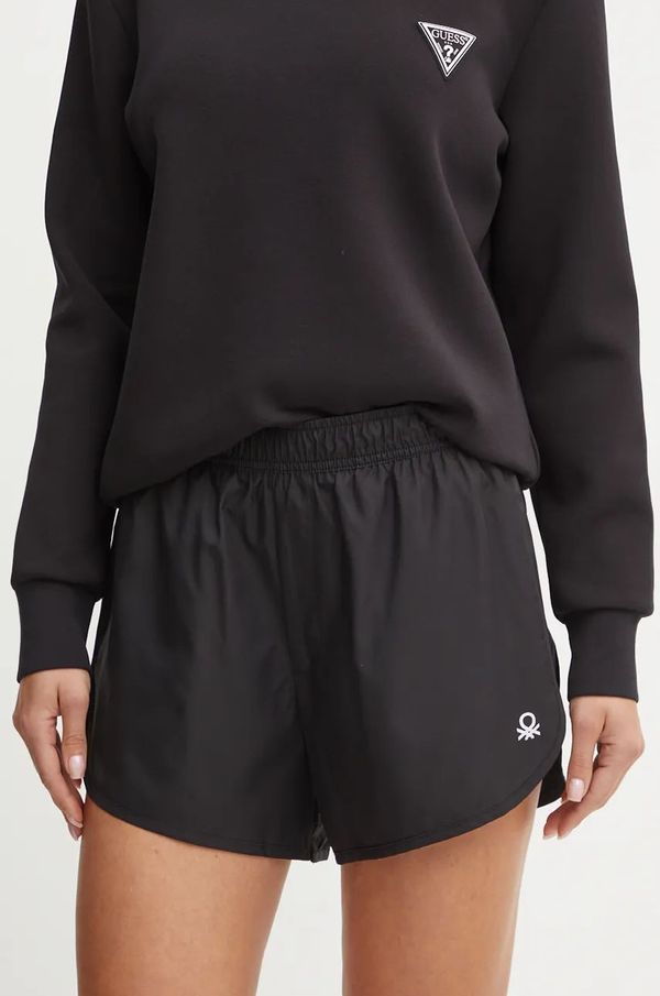 United Colors of Benetton Kratke hlače United Colors of Benetton za žene, boja: crna, bez uzorka, visoki struk, 4TQM3900A