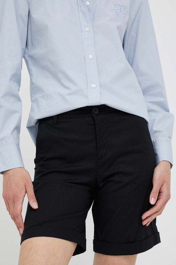 United Colors of Benetton Kratke hlače United Colors of Benetton za žene, boja: crna, glatki materijal, srednje visoki struk