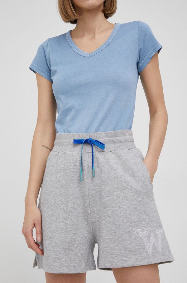 Woolrich Kratke hlače Woolrich za žene, boja: siva, glatki materijal, visoki struk, CFWWSH0016FRUT2978-3989