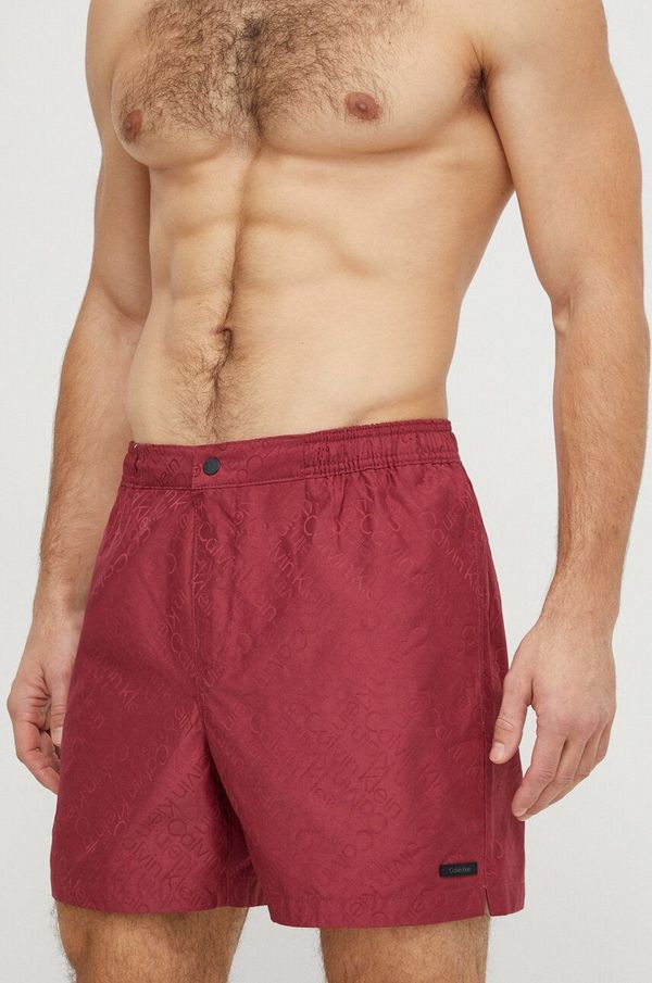 Calvin Klein Kratke hlače za kupanje Calvin Klein boja: bordo, KM0KM00943