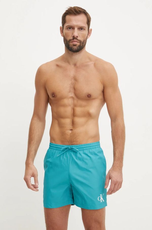Calvin Klein Kratke hlače za kupanje Calvin Klein boja: zelena, KM0KM01161