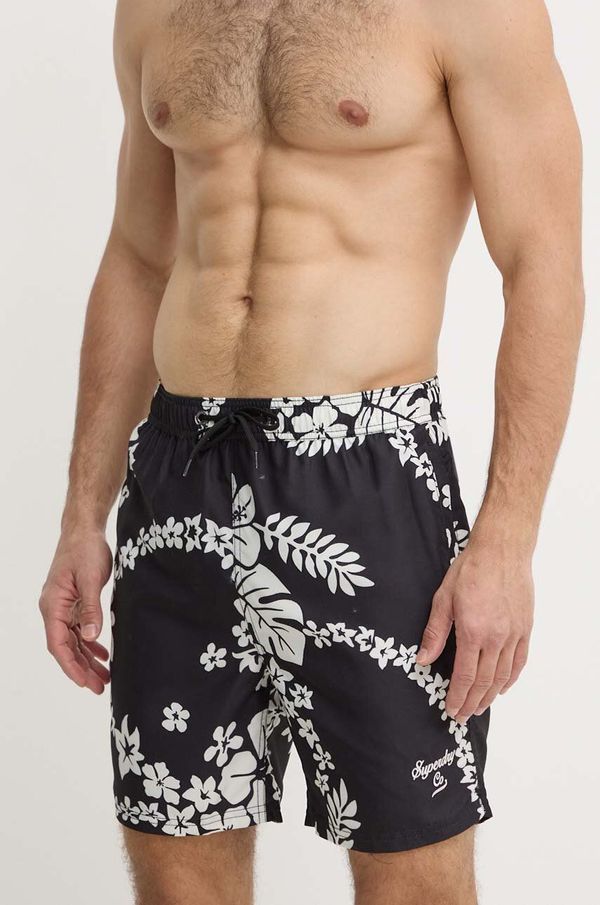 Superdry Kratke hlače za kupanje Superdry boja: crna, M3010232A-2BW