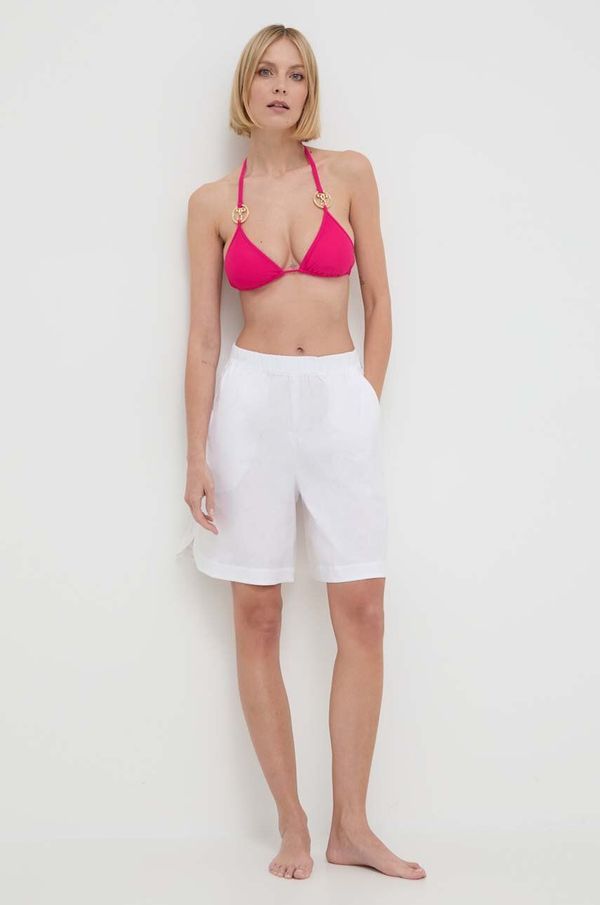 Max Mara Beachwear Kratke hlače za plažu Max Mara Beachwear za žene, boja: bijela, bez uzorka, visoki struk, 2416141019600