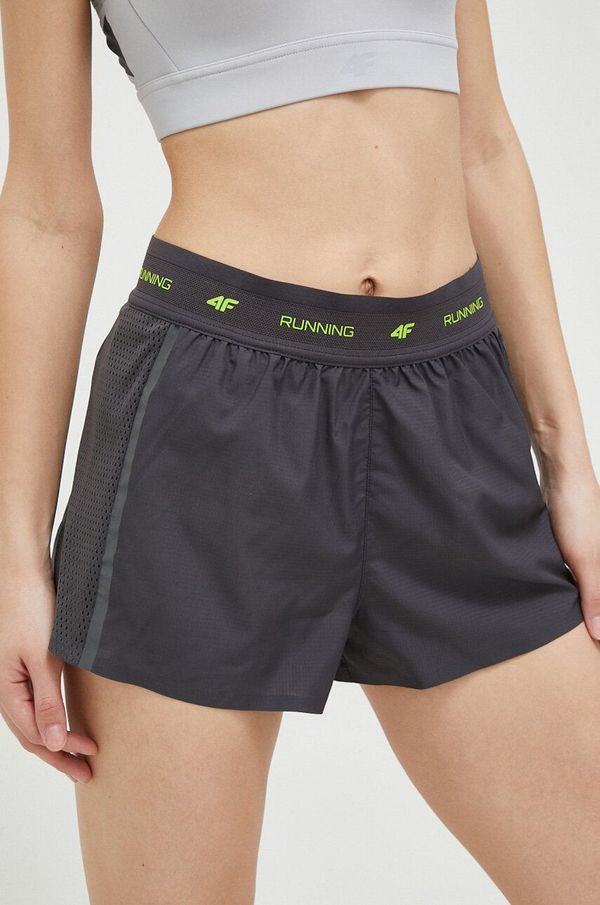 4F Kratke hlače za trčanje 4F boja: siva, glatki materijal, visoki struk