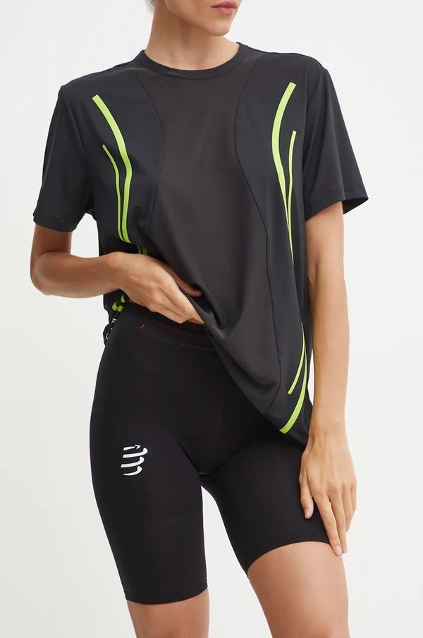 Compressport Kratke hlače za trčanje Compressport Run Under Control boja: crna, s tiskom, srednje visoki struk, AW00009B