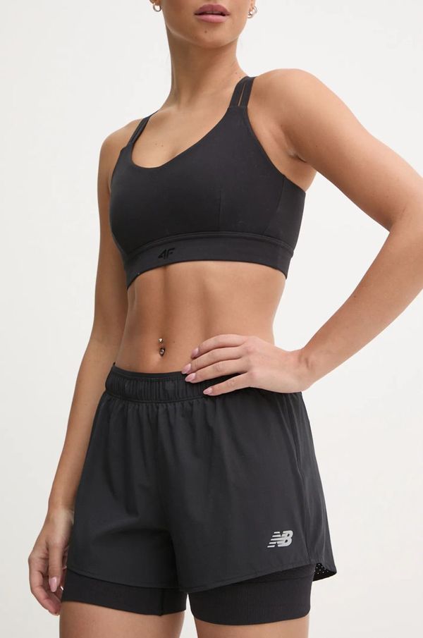 New Balance Kratke hlače za trčanje New Balance boja: crna, bez uzorka, srednje visoki struk, WS41287BK