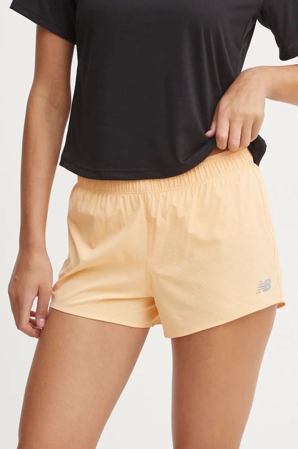 New Balance Kratke hlače za trčanje New Balance boja: narančasta, bez uzorka, srednje visoki struk, WS41286PAE