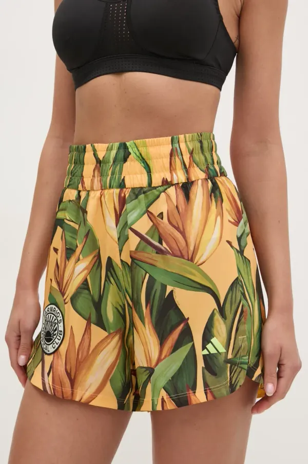 adidas Performance Kratke hlače za trening adidas Performance x Farm Rio boja: žuta, s uzorkom, visoki struk, JD6278