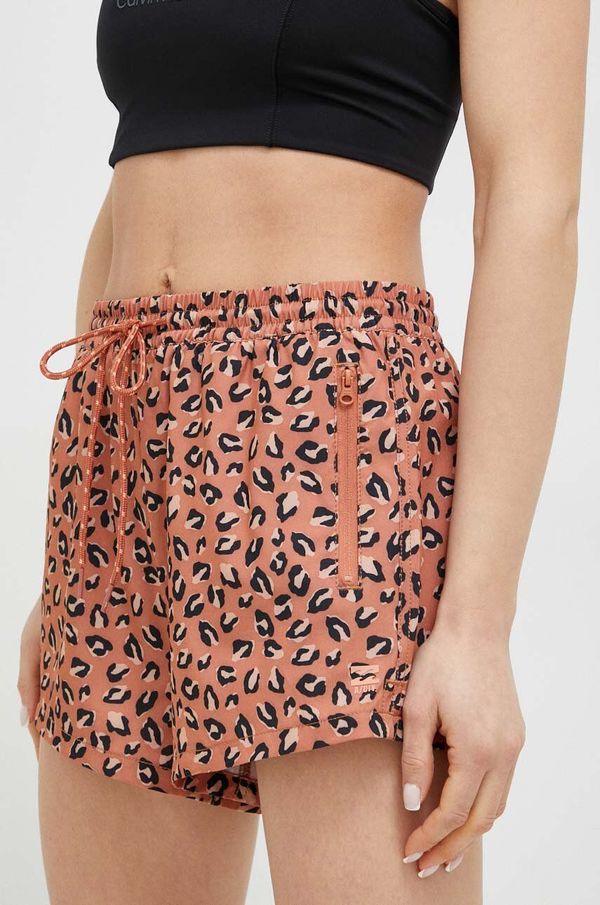 Billabong Kratke hlače za trening Billabong Adventure boja: smeđa, s uzorkom, visoki struk