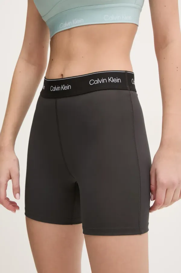 Calvin Klein Performance Kratke hlače za trening Calvin Klein Performance boja: crna, s tiskom, visoki struk, LVGWS5L706