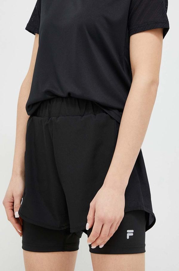 Fila Kratke hlače za trening Fila Revin boja: crna, glatki materijal, visoki struk