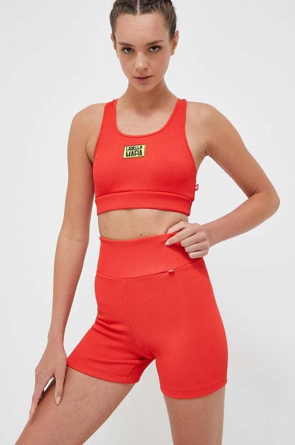 Labellamafia Kratke hlače za trening LaBellaMafia Flame boja: crvena, glatki materijal, visoki struk