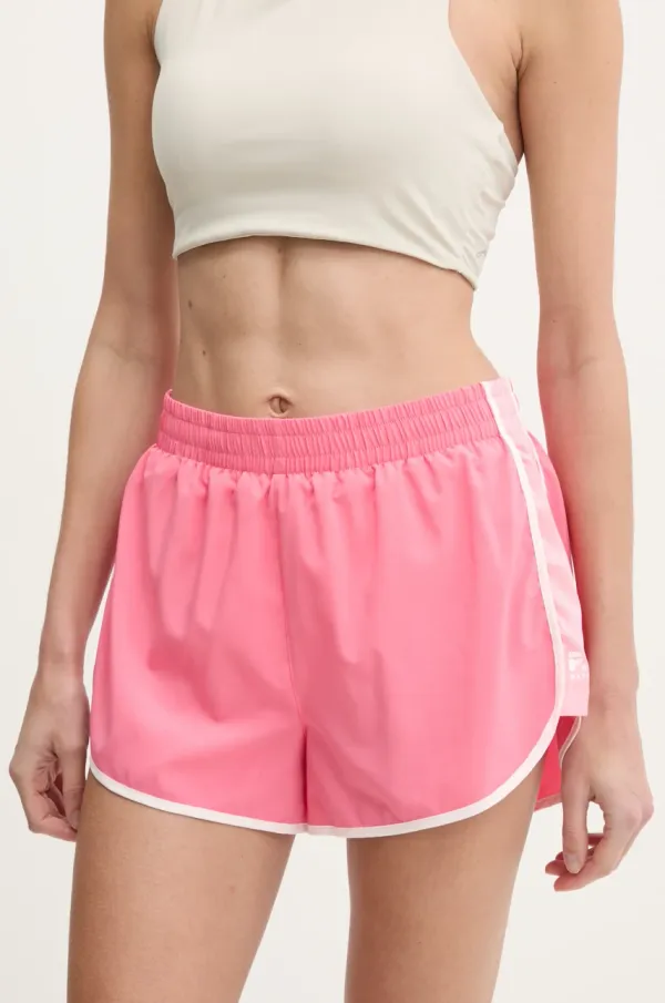 P.E Nation Kratke hlače za trening P.E Nation Preset boja: ružičasta, s aplikacijom, srednje visoki struk, 243S252