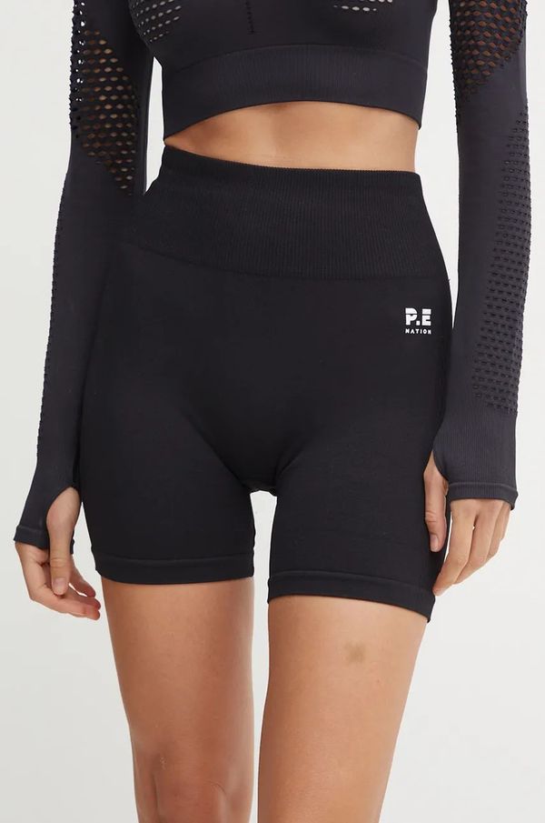 P.E Nation Kratke hlače za trening P.E Nation Restore Seamless boja: crna, bez uzorka, srednje visoki struk, 243S296