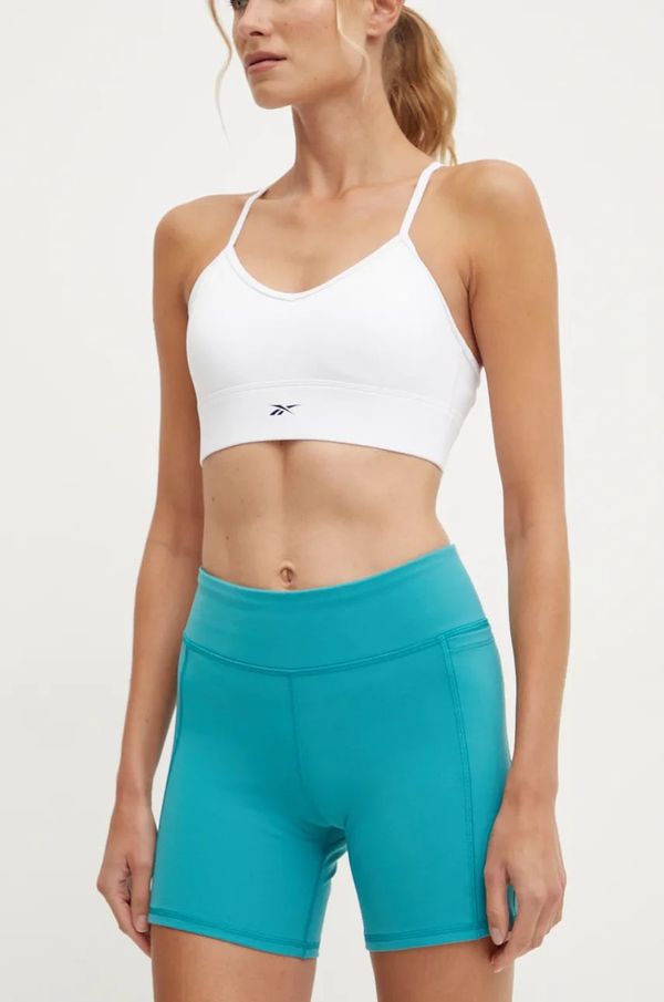 Reebok Kratke hlače za trening Reebok LUX Collection boja: tirkizna, bez uzorka, visoki struk, 100206175