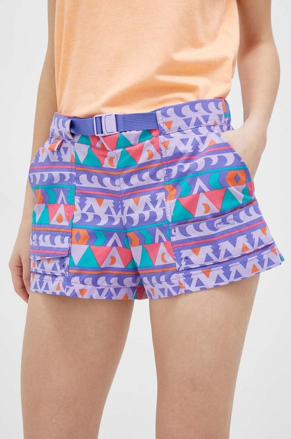 Columbia Kratke outdoor hlače Columbia Summerdry Cargo boja: ljubičasta, s uzorkom, srednje visoki struk