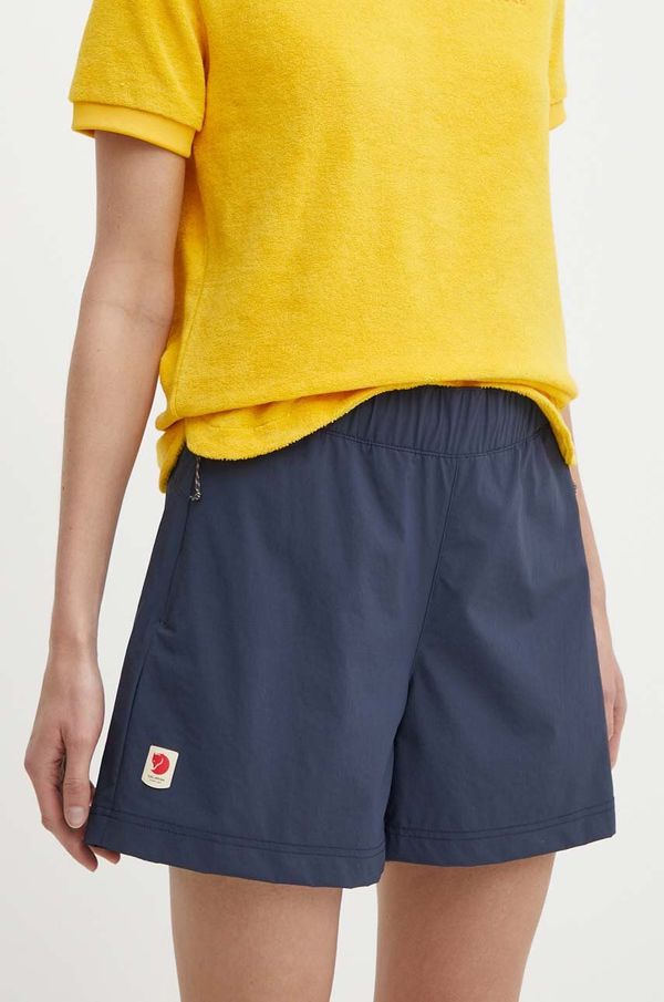 Fjallraven Kratke outdoor hlače Fjallraven High Coast boja: tamno plava, bez uzorka, visoki struk, F87034