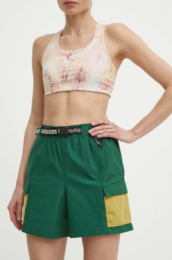 Picture Kratke outdoor hlače Picture Camba Stretch boja: zelena, s uzorkom, visoki struk, WSH085